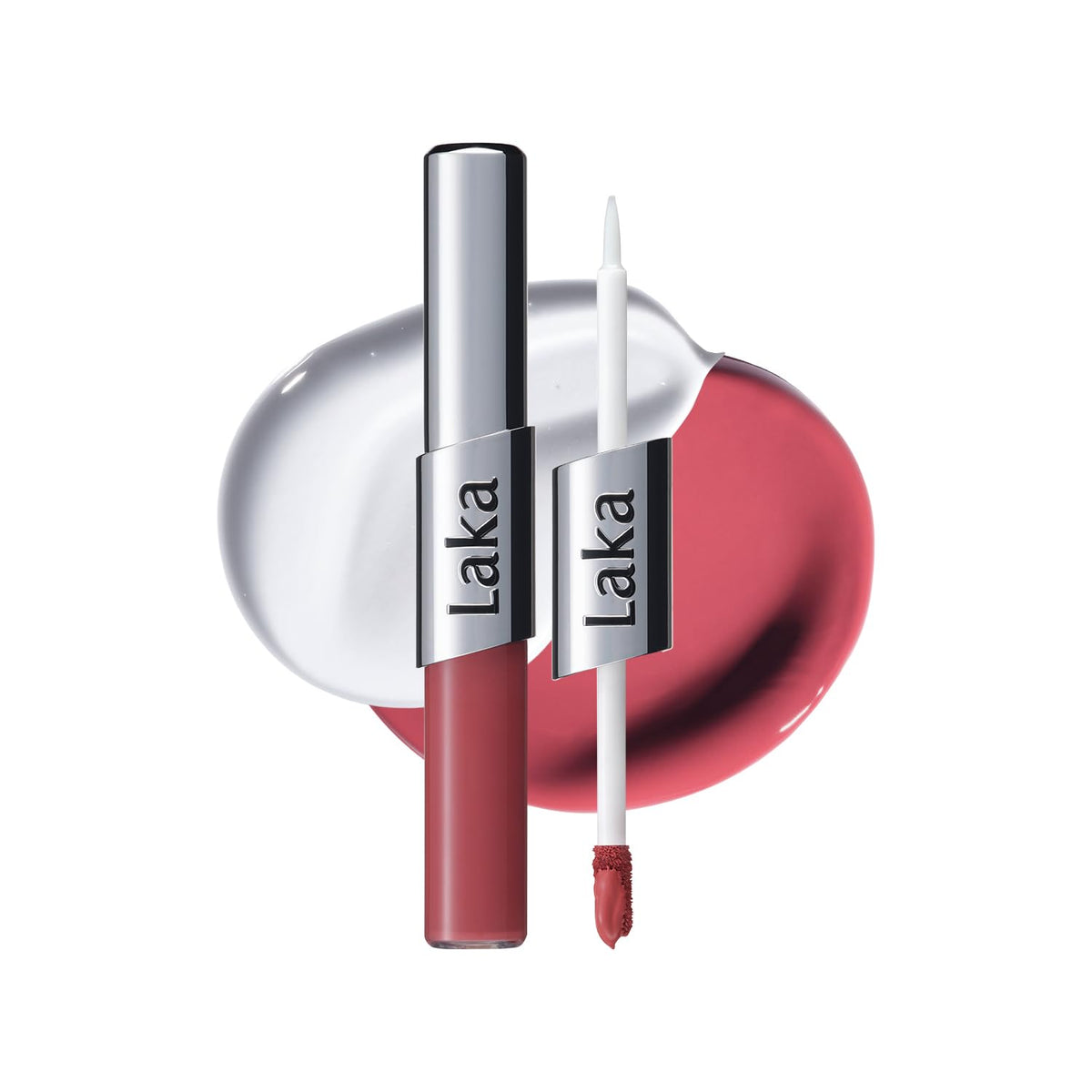 Laka Perfect Twin Lip dual-ended lipstick and gloss front view