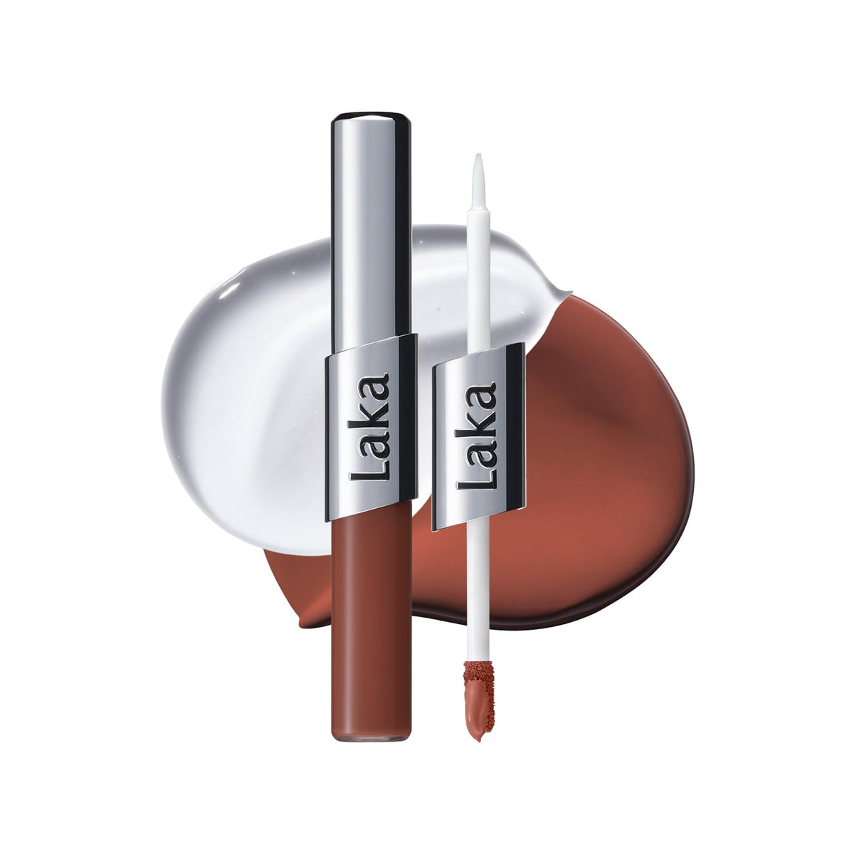 Laka Perfect Twin Lip dual-ended lipstick and gloss front view