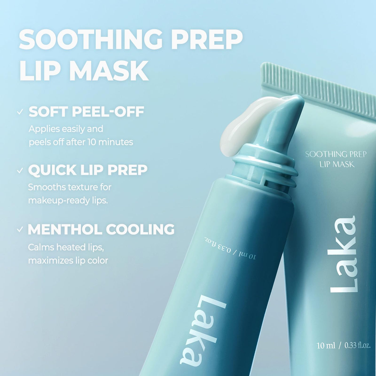 Laka Soothing Prep Lip Mask cooling effect demonstration