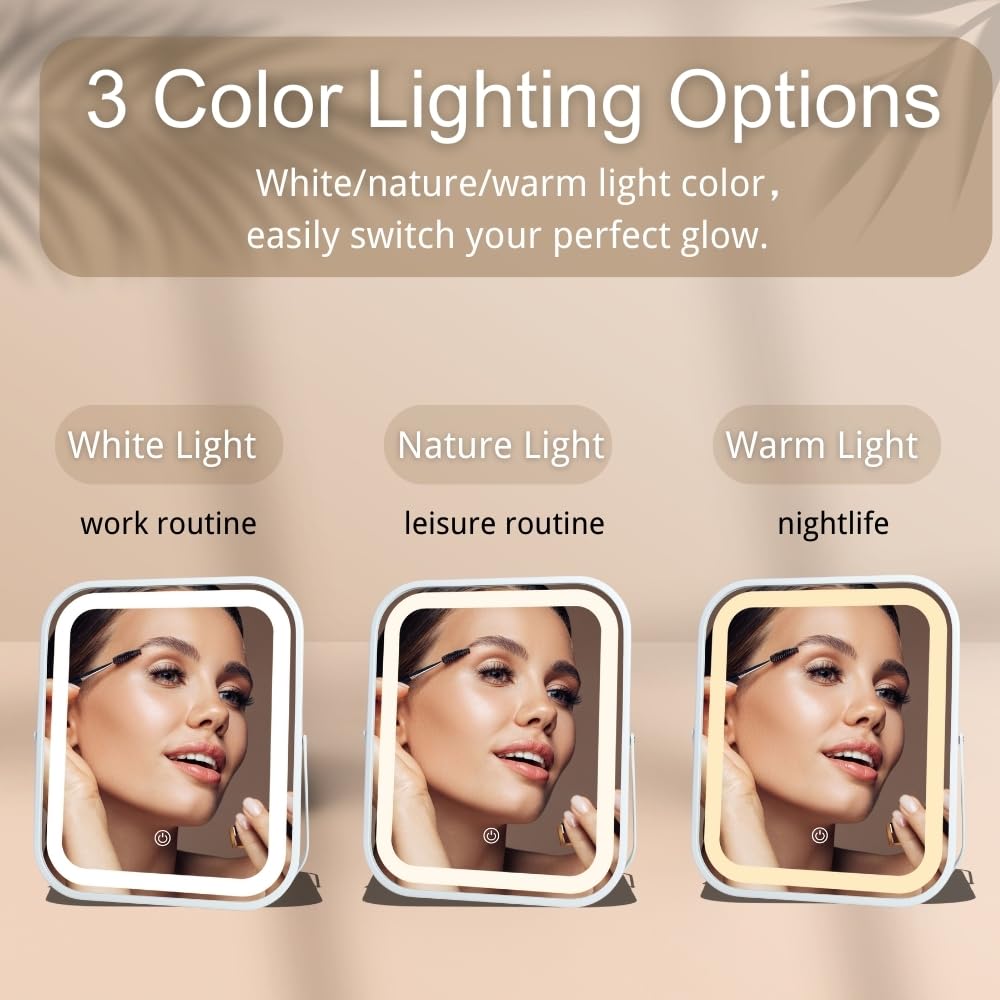 LAKFUES LED Makeup Mirror being used for makeup application
