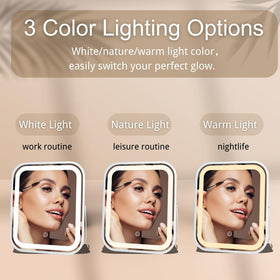 LAKFUES LED Makeup Mirror being used for makeup application