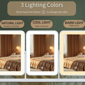 LAKFUES Makeup Mirror side view highlighting cordless design