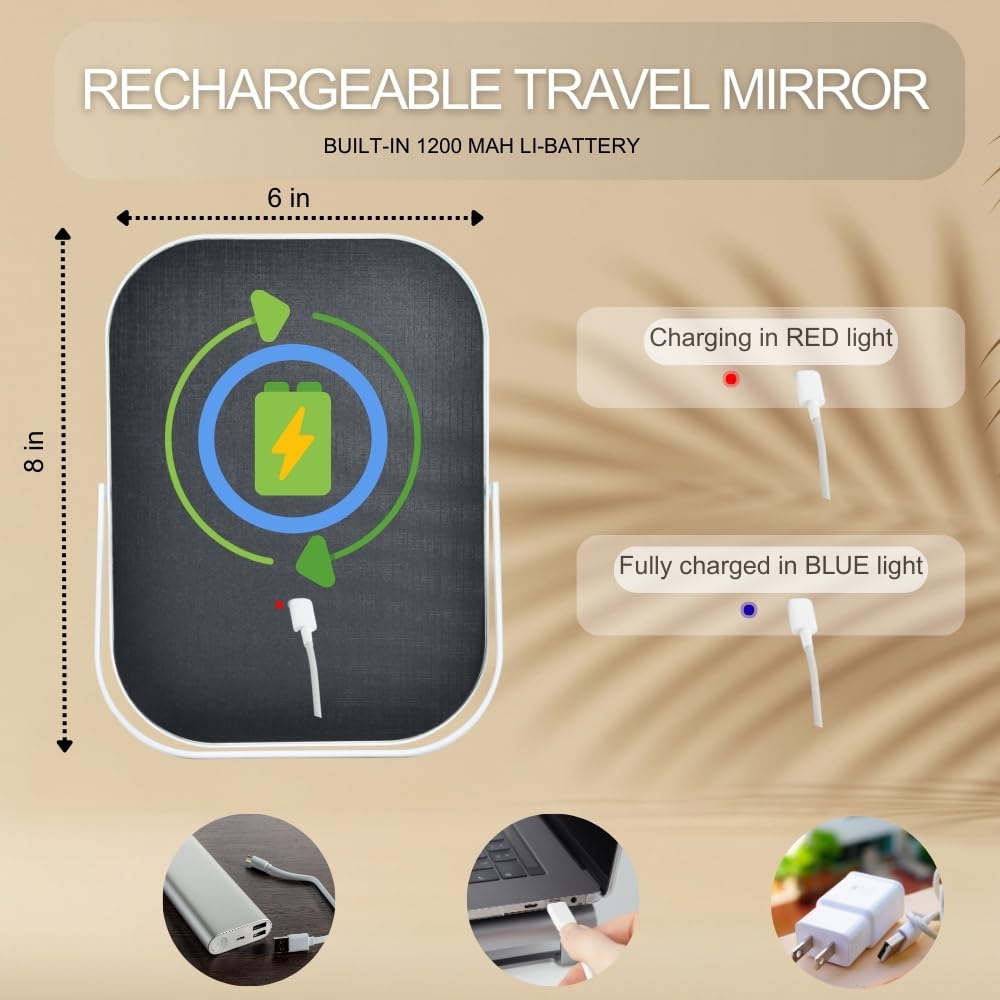 LAKFUES Vanity Mirror side view showing touch control