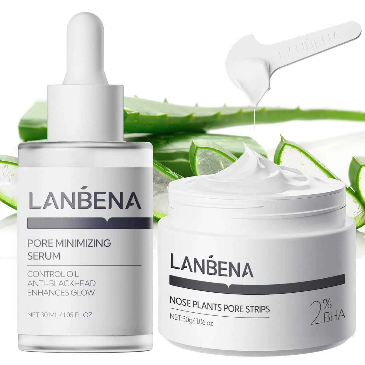 LANBENA 3-in-1 Blackhead Removal Set including pore strips and serum