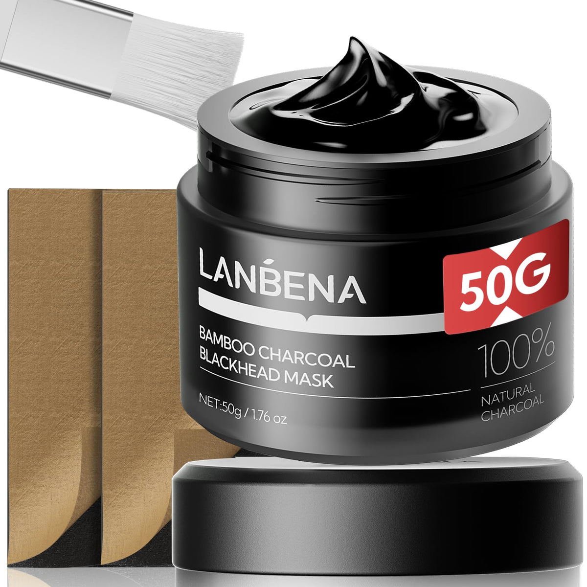 LANBENA Bamboo Charcoal Nose Pore Strips 50g packaging front view