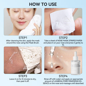 LANBENA Nose Strips and brush on a bathroom counter