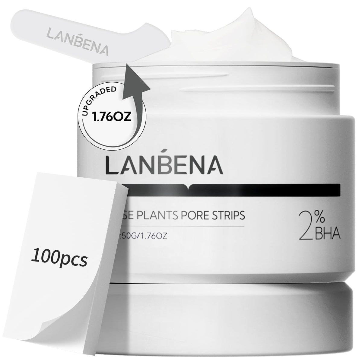 LANBENA Nose Strips packaging front view with 100 sheets