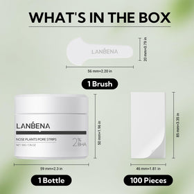 LANBENA Pore Strips showing soft rubber nose brush