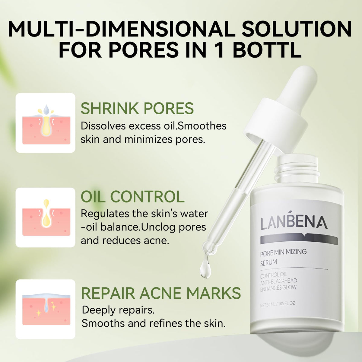 LANBENA product set arranged on a bathroom counter