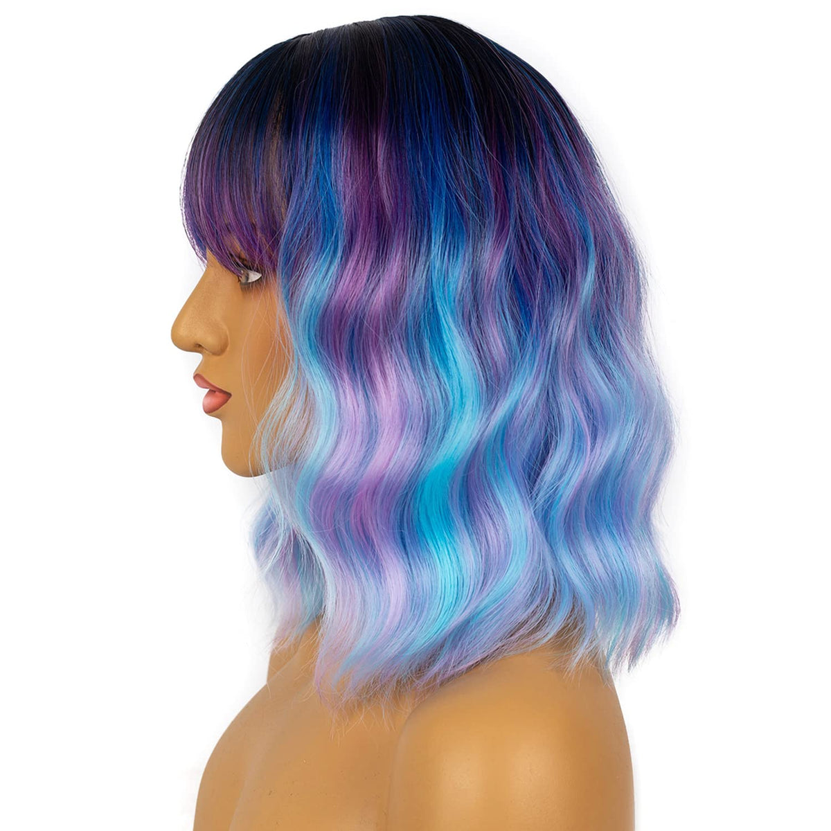 LANCAINI Colourful Short Bob Wig packaging display
