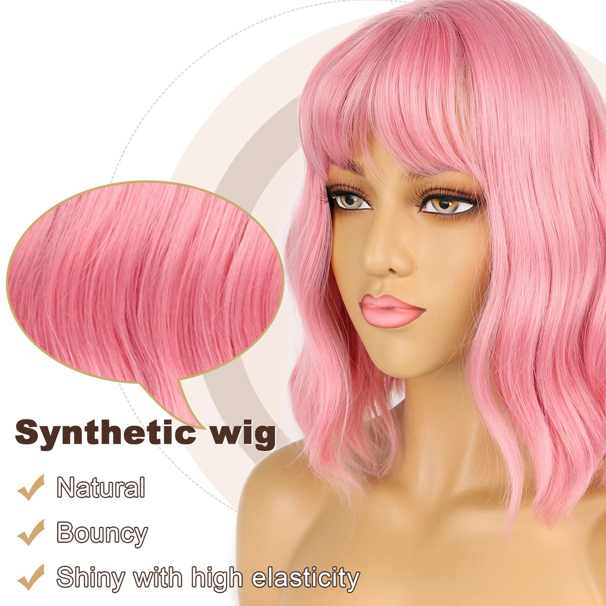 LANCAINI Pastel Bob Wig back view highlighting shoulder length