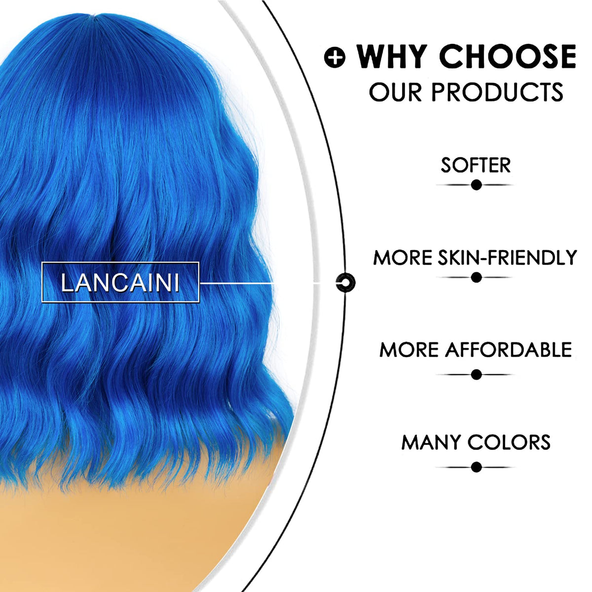 LANCAINI Short Bob Wavy Wig packaging