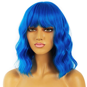 LANCAINI Short Bob Wavy Wig side view