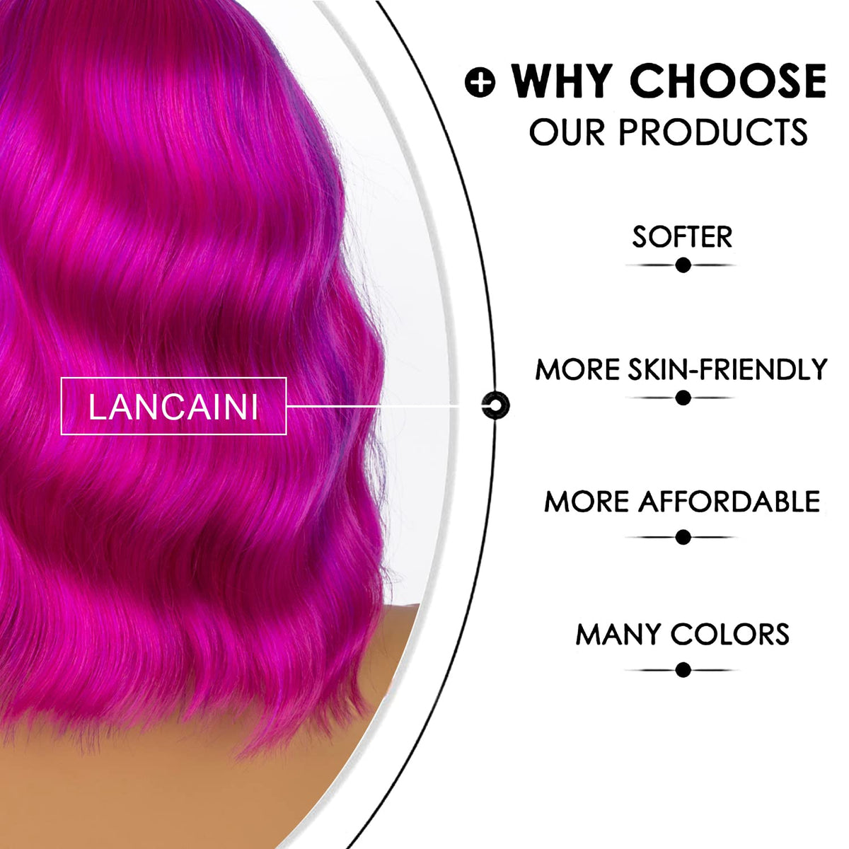 LANCAINI Short Bob Wig back view