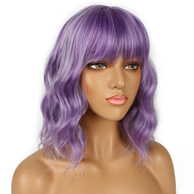 LANCAINI Short Bob Wig back view with adjustable straps