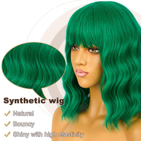 LANCAINI Short Bob Wig close-up of bangs
