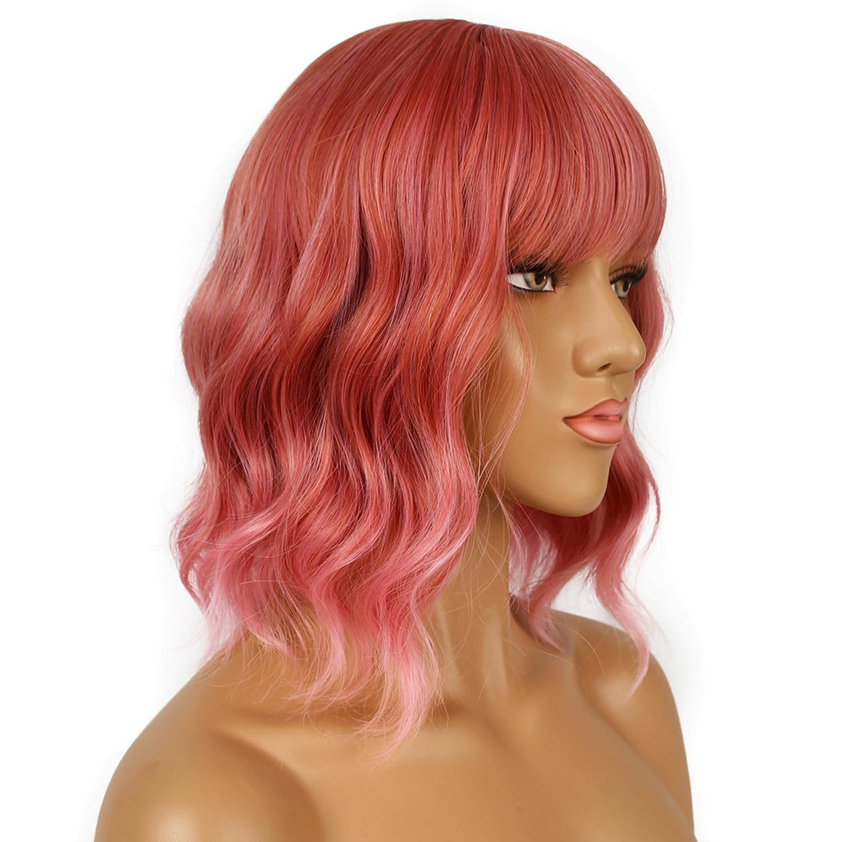 LANCAINI Short Bob Wig Dark Pastel Pink packaging details