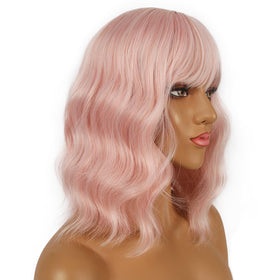 LANCAINI Short Bob Wig loose wavy texture close-up