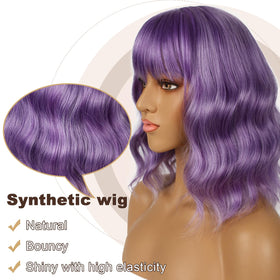 LANCAINI Short Bob Wig side view showing loose waves