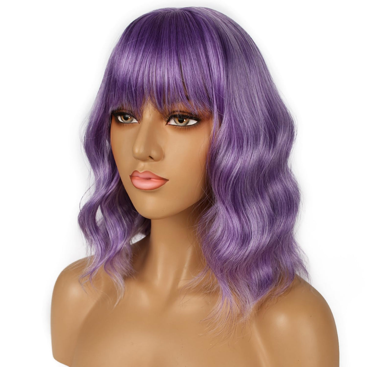 LANCAINI Short Bob Wig styled with a hair dryer