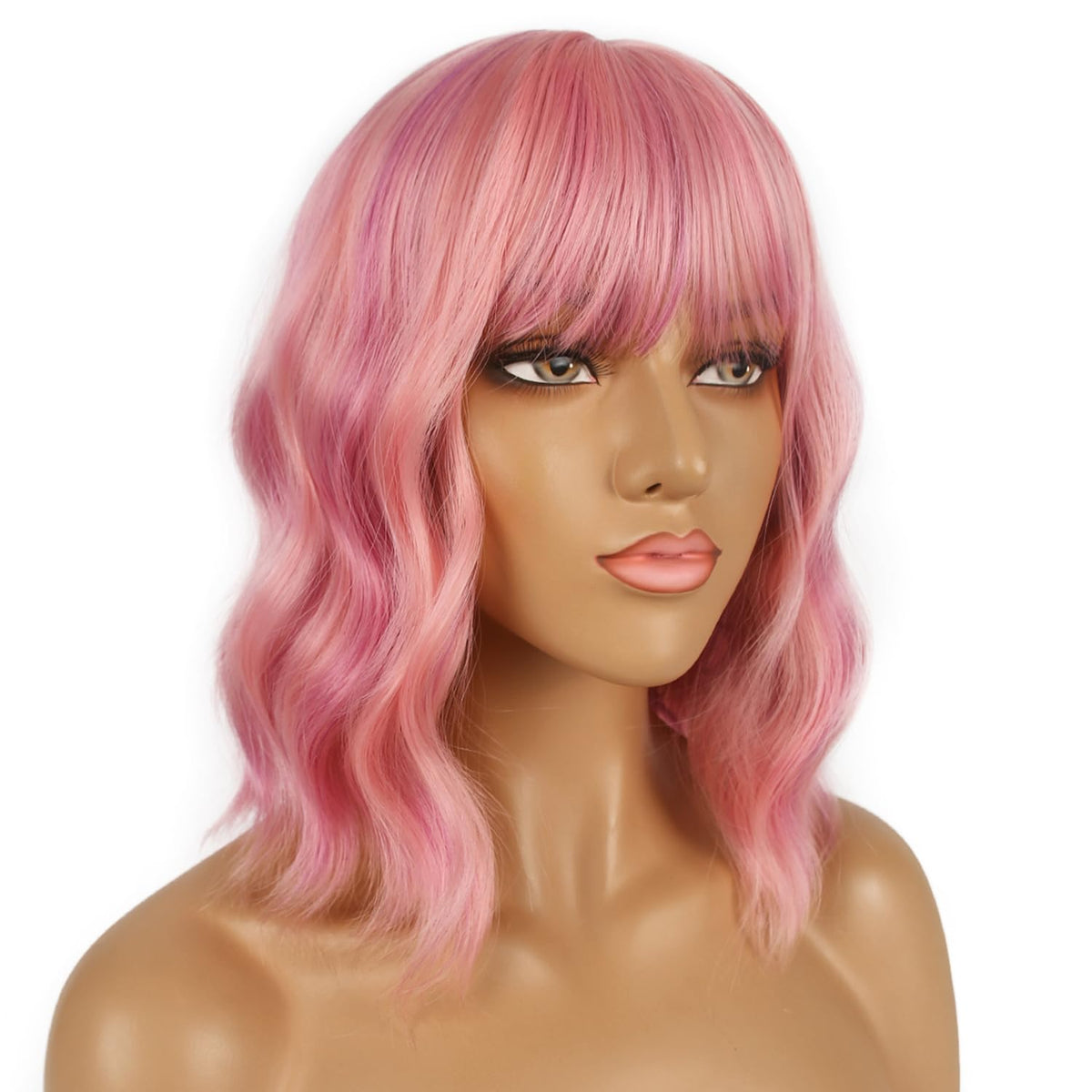 LANCAINI Short Bob Wig with Bangs back view
