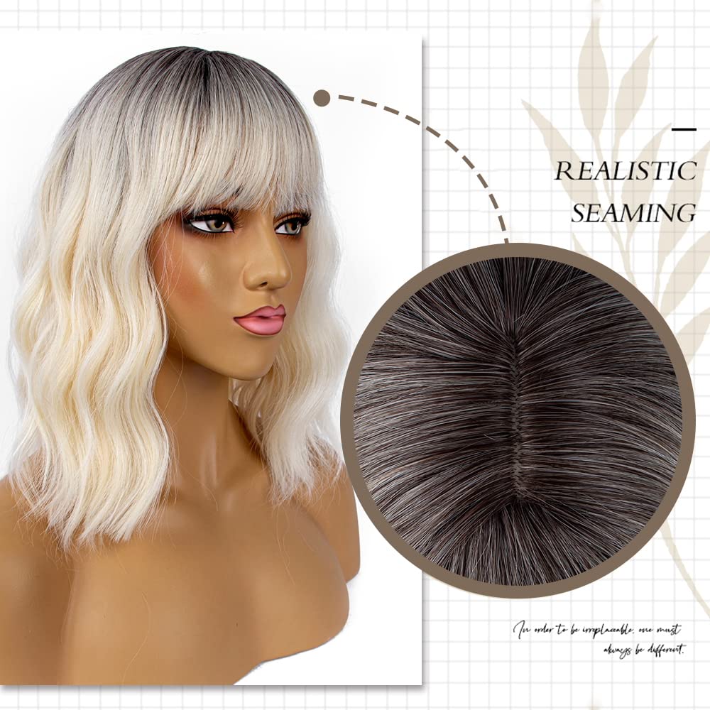 LANCAINI Short Bob Wig with Bangs in packaging