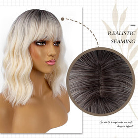 LANCAINI Short Bob Wig with Bangs in packaging