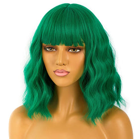 LANCAINI Short Bob Wig with loose wavy texture side view