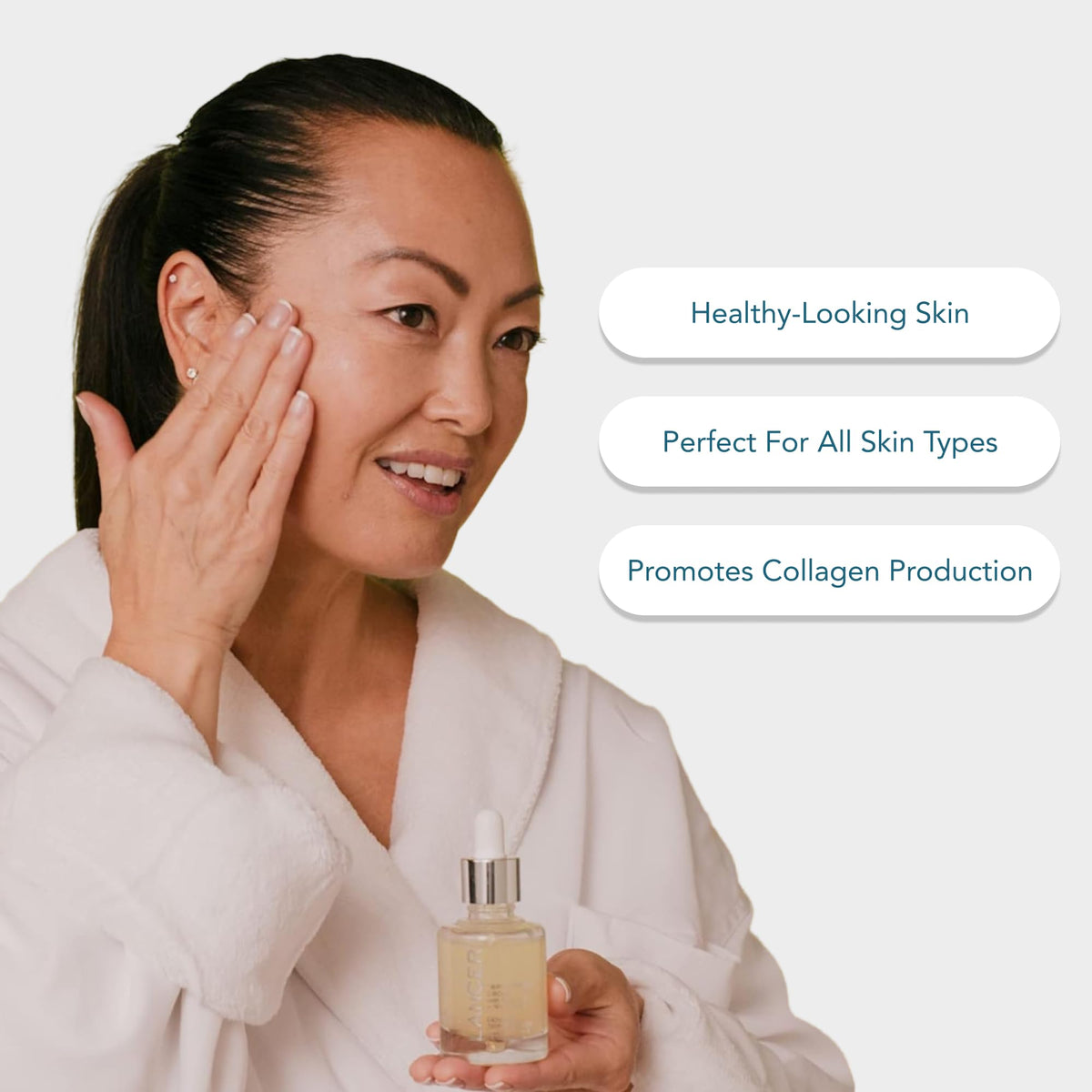 Lancer Triple Peptide Drops Serum application on skin