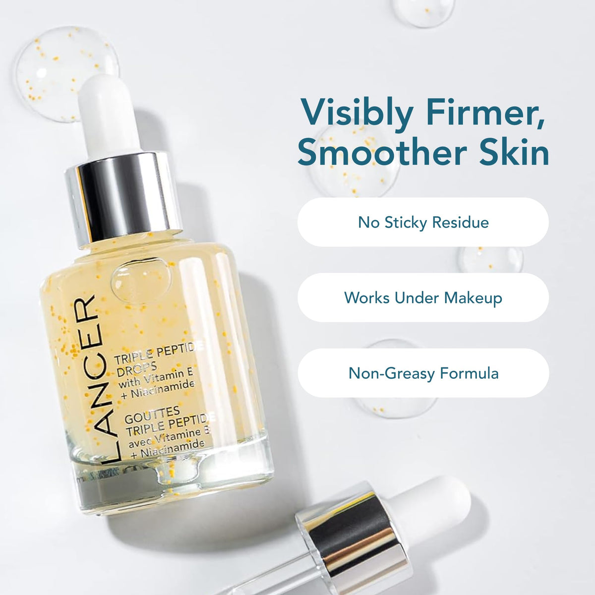 Lancer Triple Peptide Drops Serum bottle side view