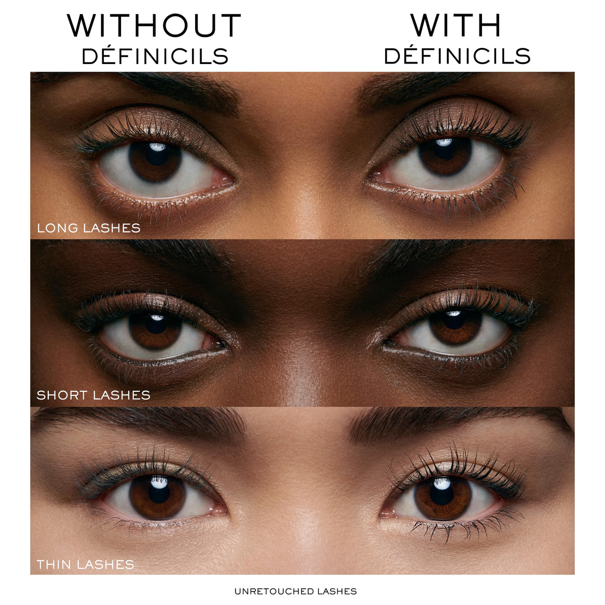 Lancôme Définicils mascara applied to lashes for a natural look