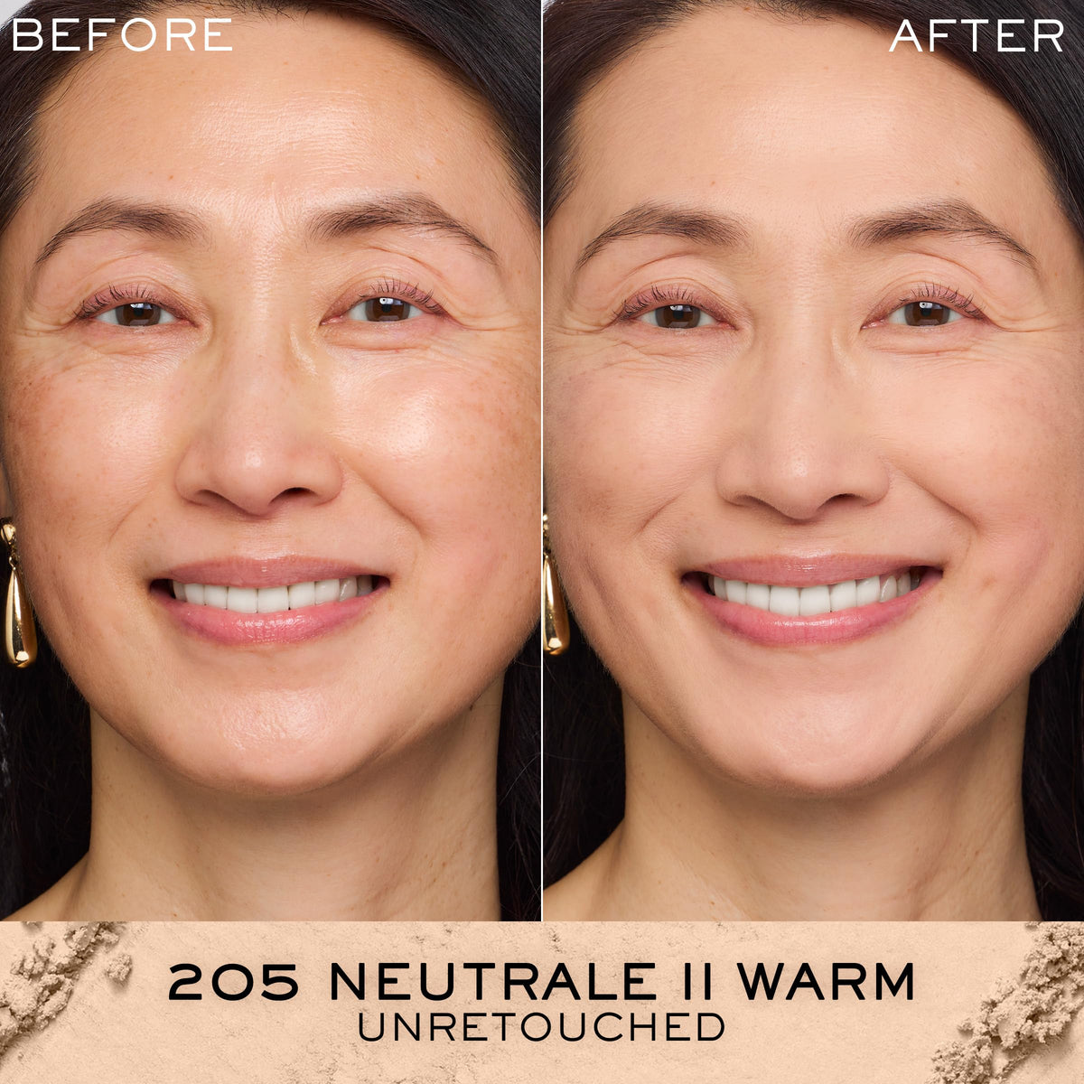 Lancôme Dual Finish Powder Foundation 205 Neutrale II Warm texture close-up