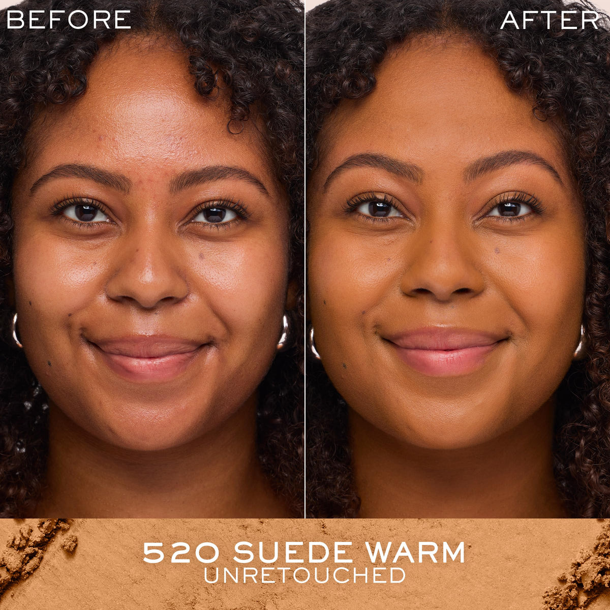 Lancôme Dual Finish Powder Foundation 520 Suede Warm close-up of powder