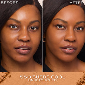 Lancôme Dual Finish Powder Foundation 550 Suede Cool swatch on skin