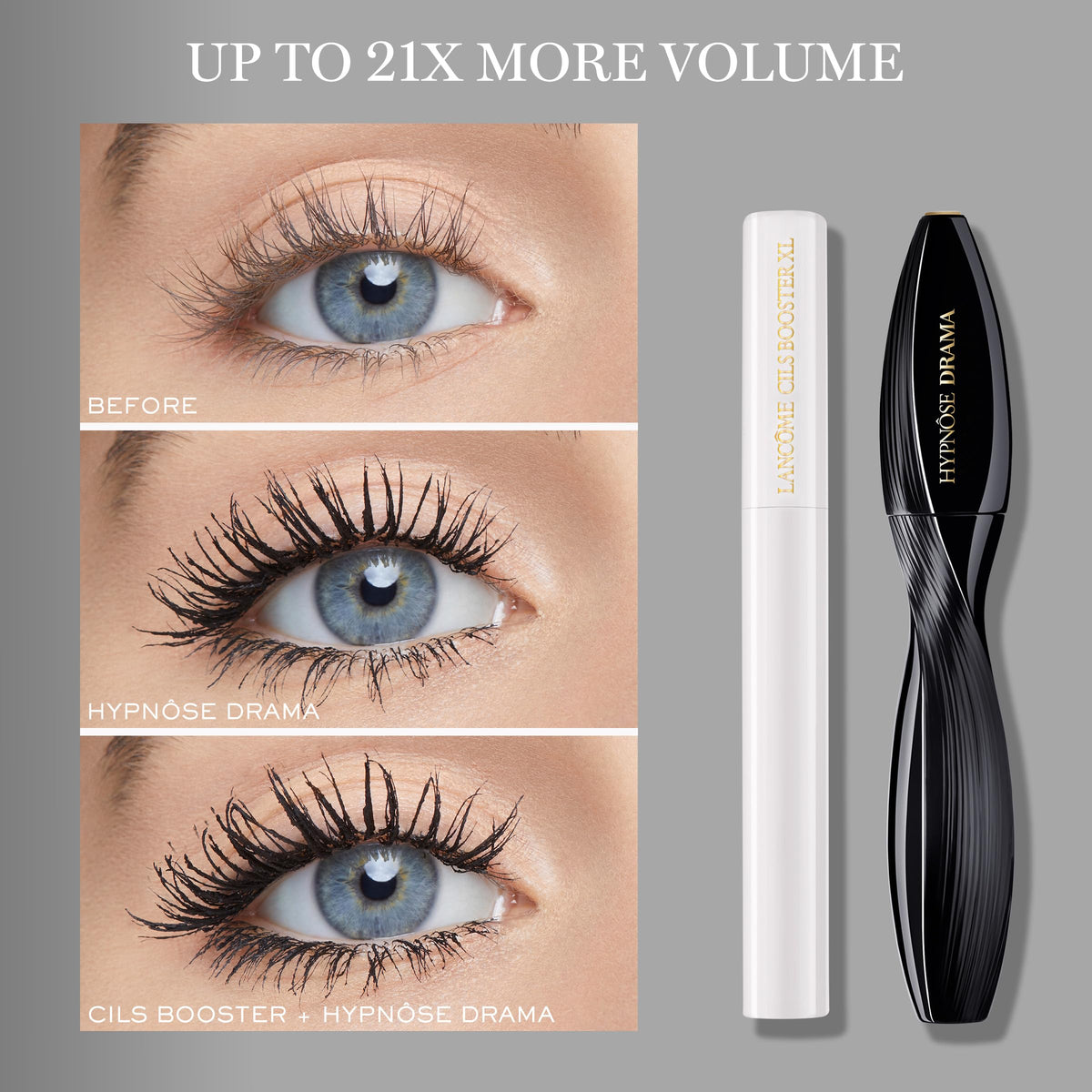 Lancôme Hypnôse Drama Mascara demonstrating volumizing effect