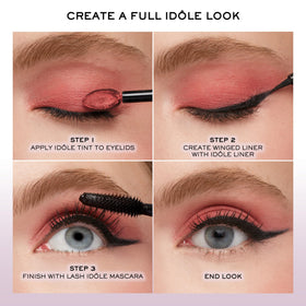 Lancôme Idôle Tint Liquid Eyeshadow & Eyeliner 03 Hot Lava applied as eyeliner