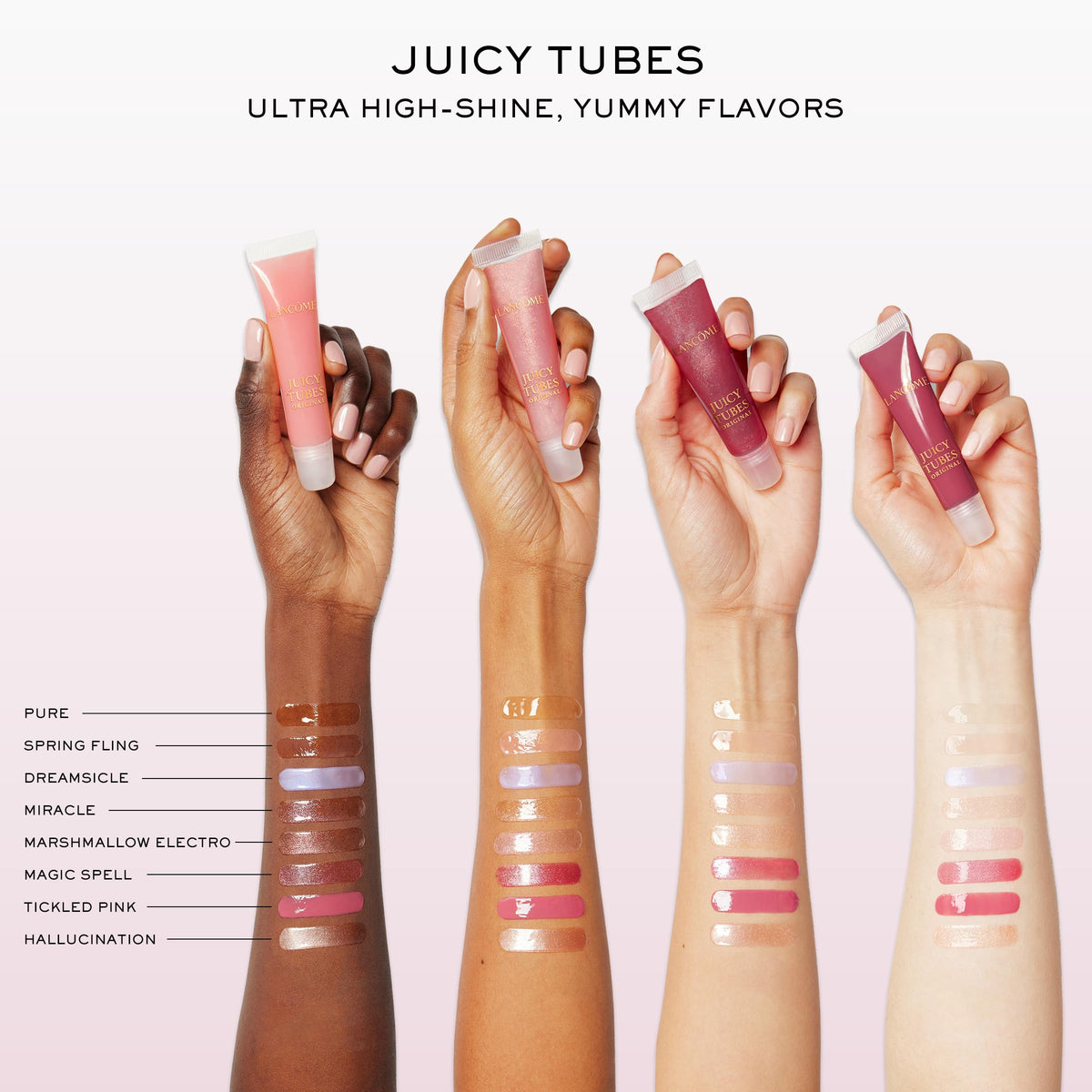 Lancôme Juicy Tubes Hydrating Lip Gloss 07 Magic Spell applied on lips