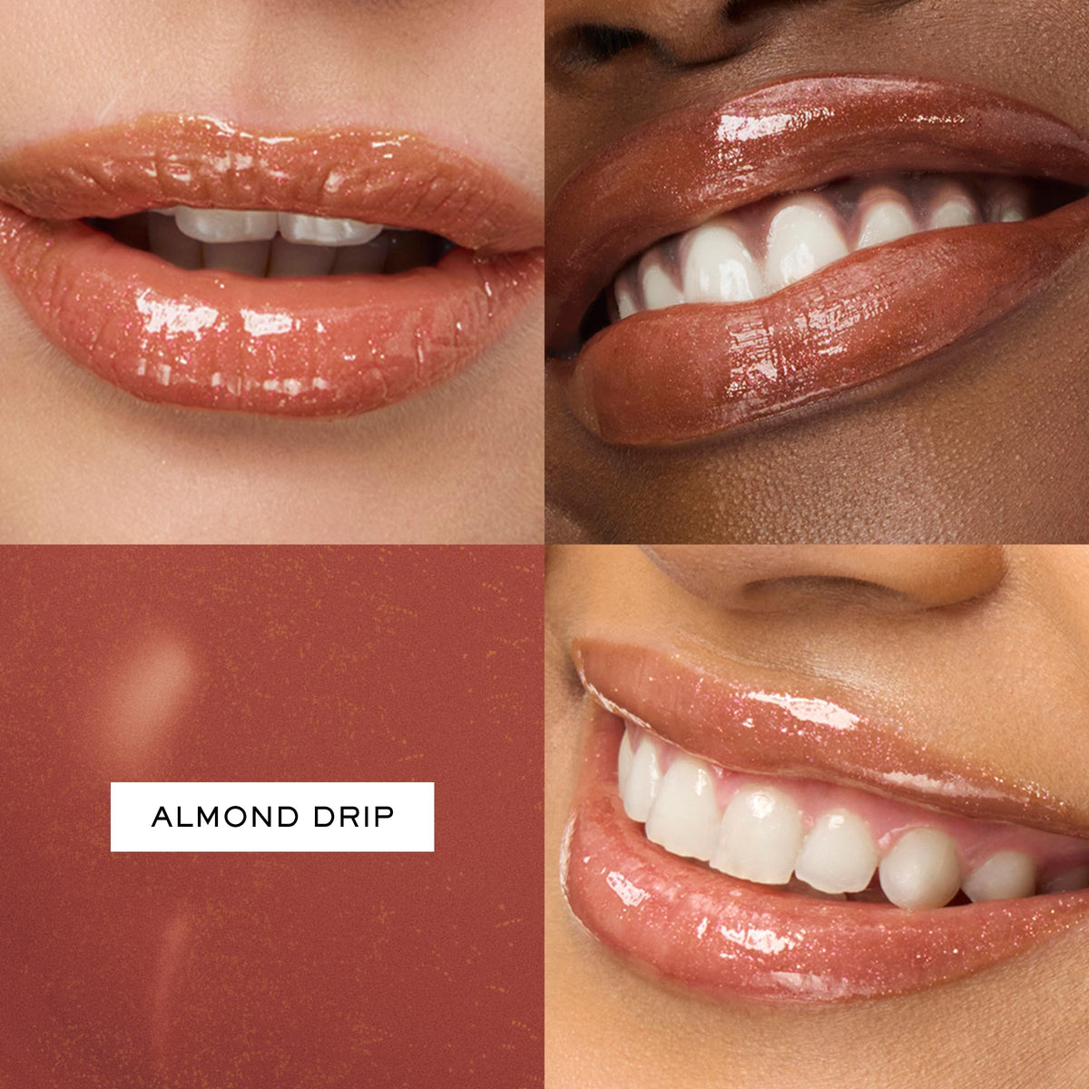 Lancôme Juicy Tubes Hydrating Lip Gloss 16 Almond Drip on lips