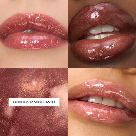 Lancôme Juicy Tubes Hydrating Lip Gloss 19 Cocoa Macchiato with swatch on skin