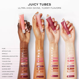 Lancôme Juicy Tubes Hydrating Lip Gloss 27 Cheeky Cherry on lips
