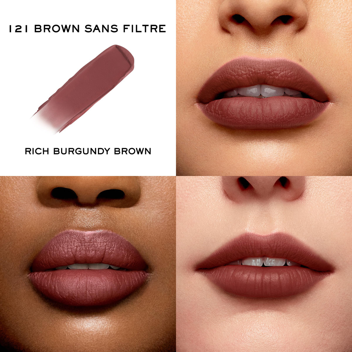Lancôme L'Absolu Rouge Intimatte Lipstick - 121 swatch on skin