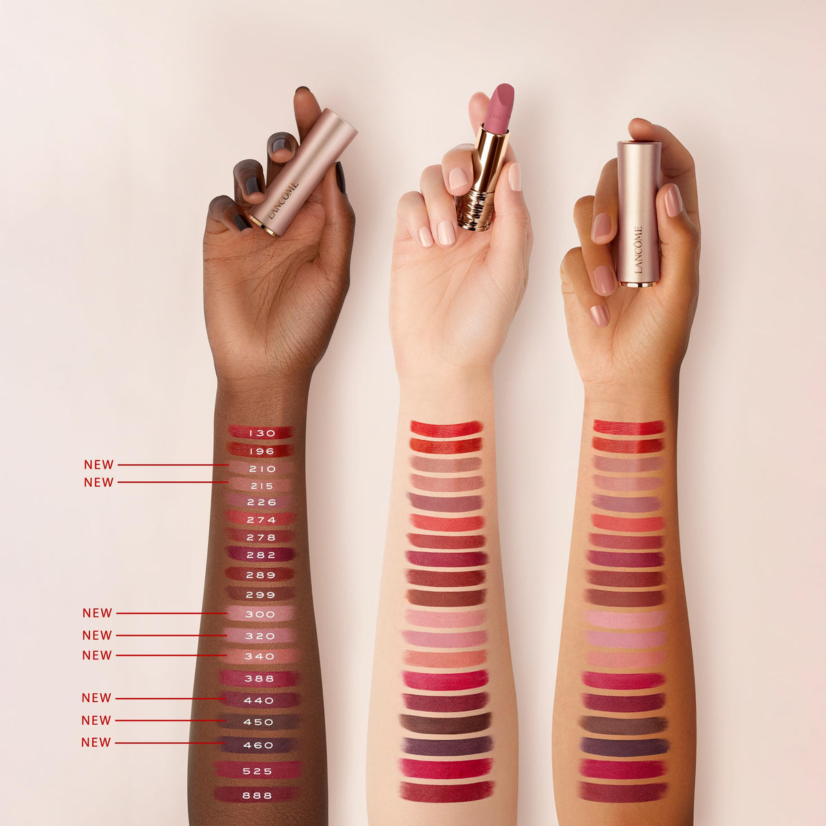 Lancôme L'Absolu Rouge Intimatte Lipstick 340 Lovers Whispers on model