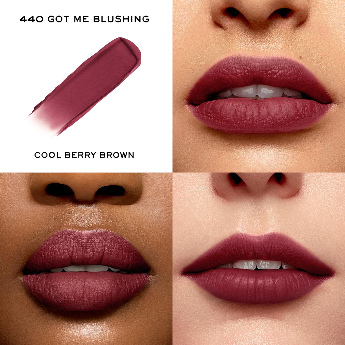 Lancôme L'Absolu Rouge Intimatte Lipstick 440 petal-shaped bullet close-up
