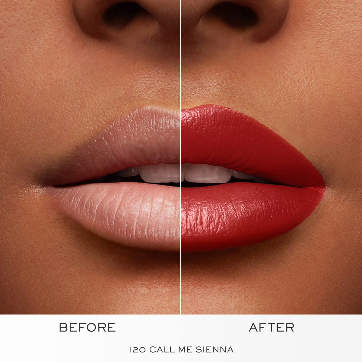 Lancôme L'Absolu Rouge lipstick applied on model's lips
