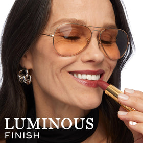 Lancôme L'Absolu Rouge lipstick with makeup brush