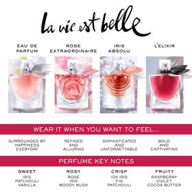 Lancôme La Vie Est Belle Rose Extraordinaire Eau de Parfum with floral background