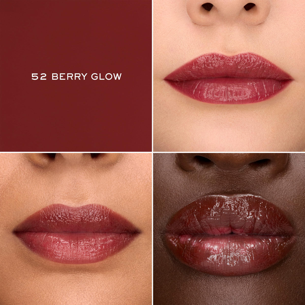 Lancôme Lip Idôle ButterGlow Hydrating Lip Balm 52 Berry Glow swatch on skin