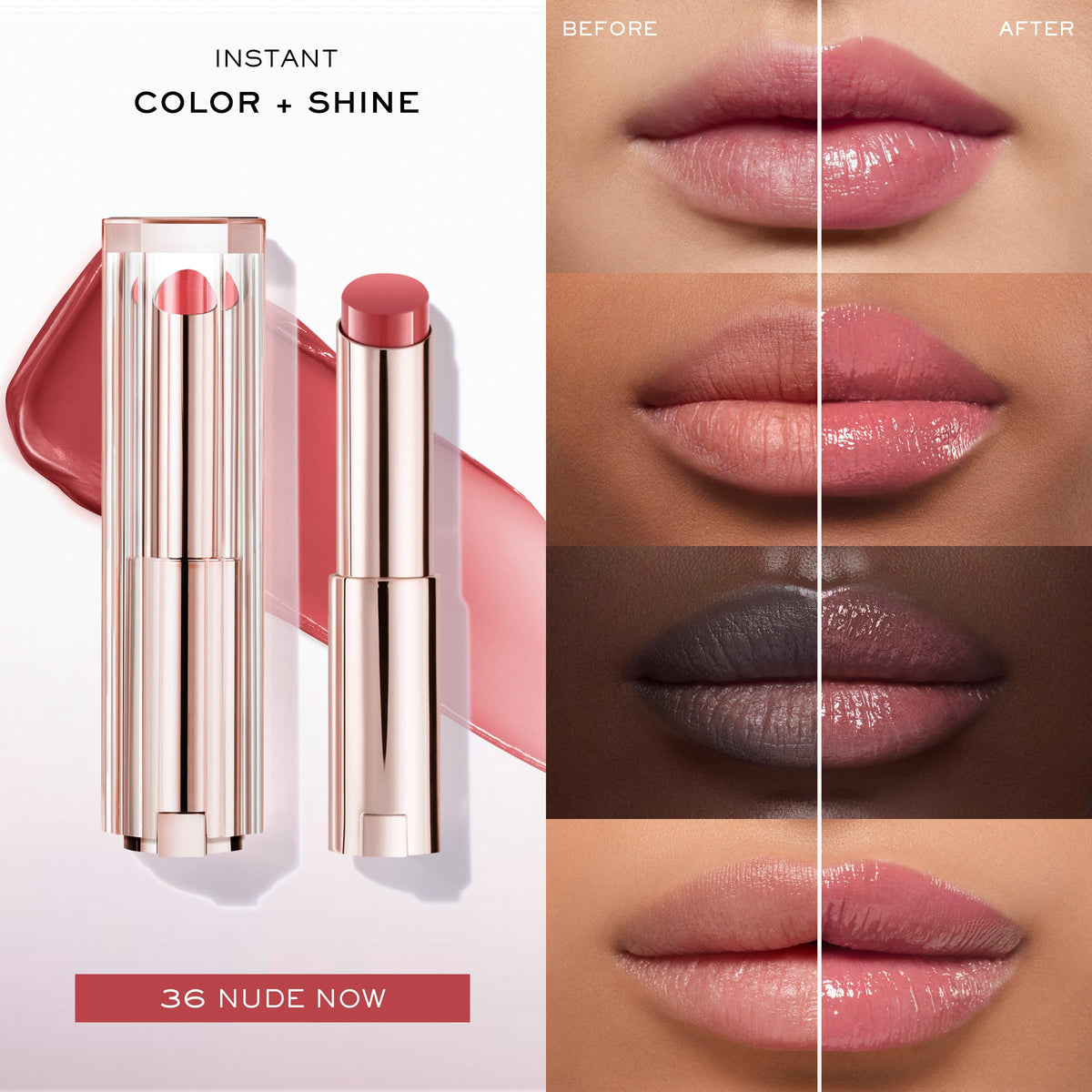 Lancôme Lip Idôle ButterGlow Hydrating Lip Balm swatch on lips
