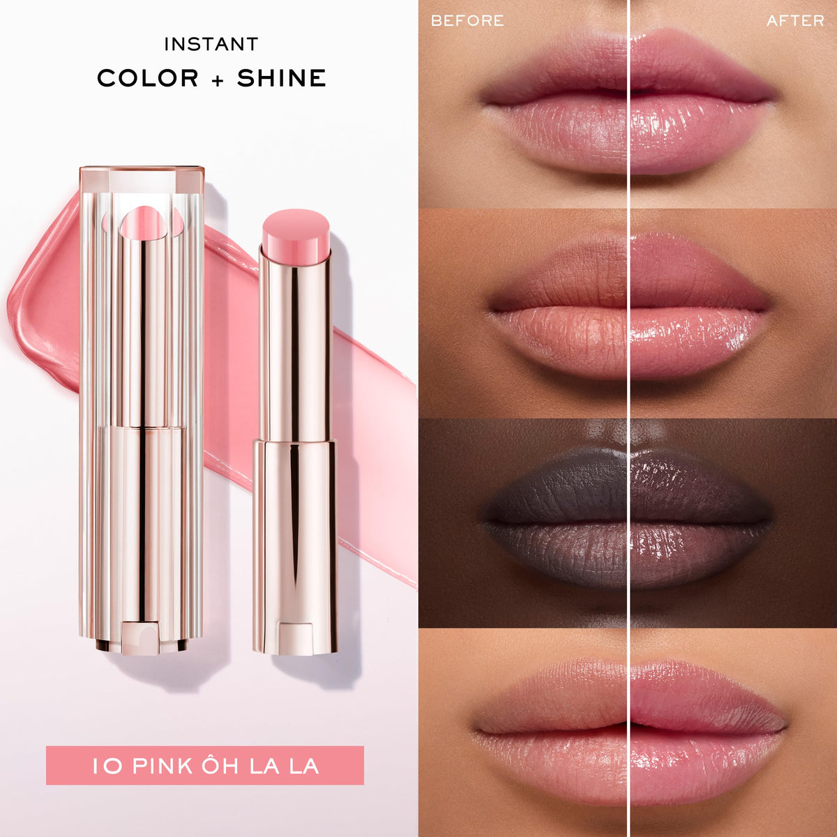 Lancôme Lip Idôle ButterGlow Hydrating Lip Balm swatch on skin