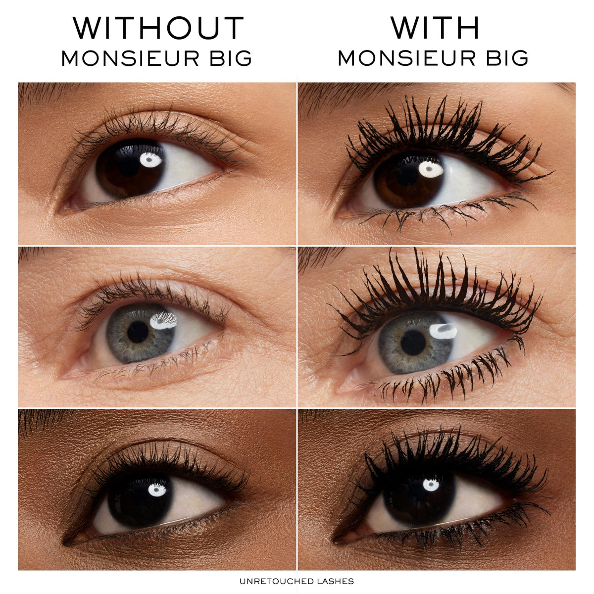 Lancôme Monsieur Big Mascara applied on model's lashes
